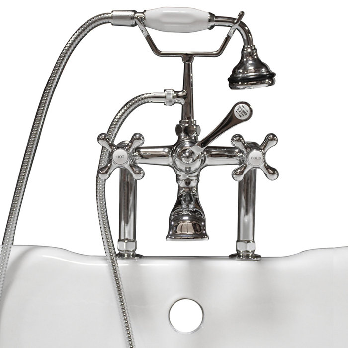 Cambridge Plumbing Triple Handle Deck Mounted Clawfoot Tub Faucet with